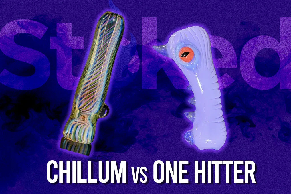 Chillum and one hitter on a purple background
