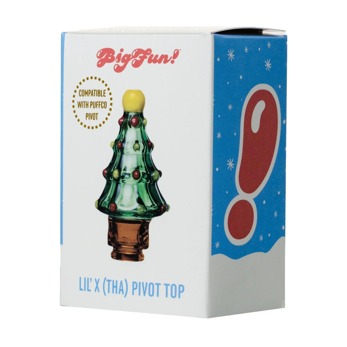 Christmas tree glass carb cap box for Puffco vaporizer, Lil' X (Tha) Pivot Top.