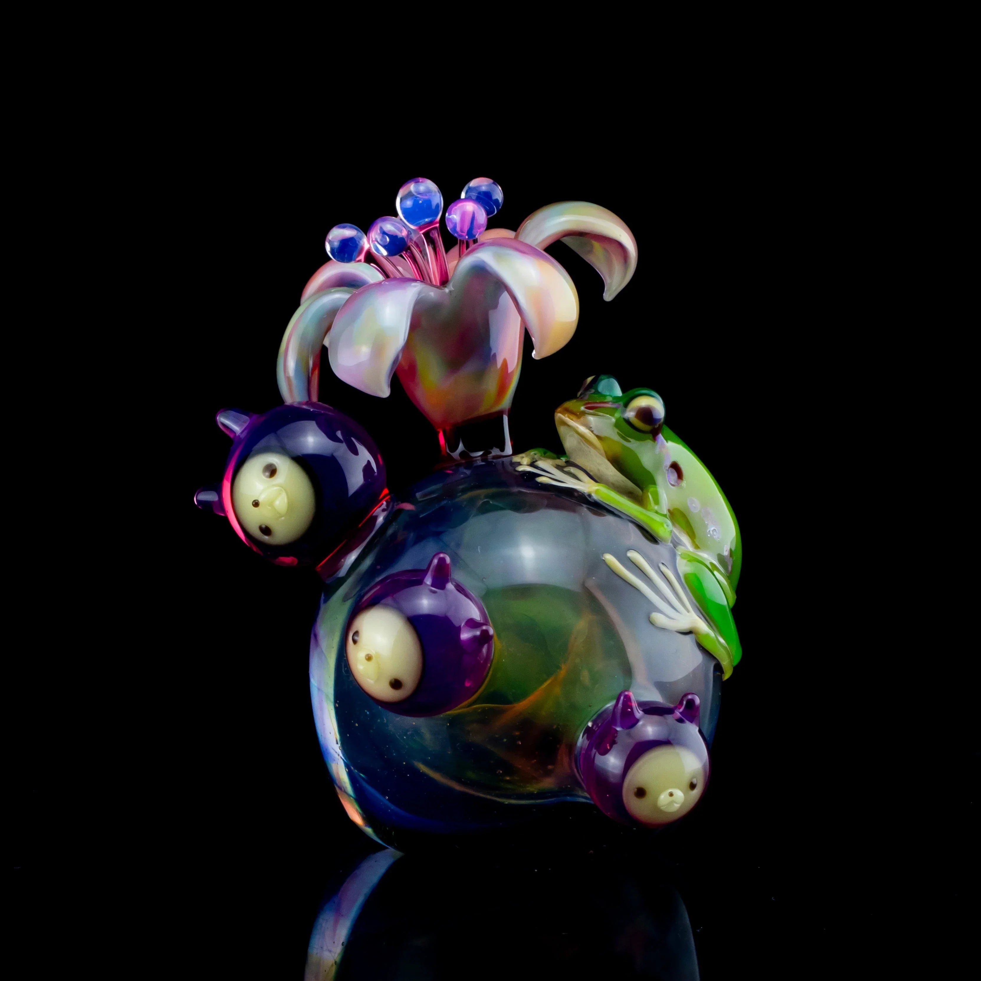 Aquarius - Chappy, Frog & Flower Paperweight