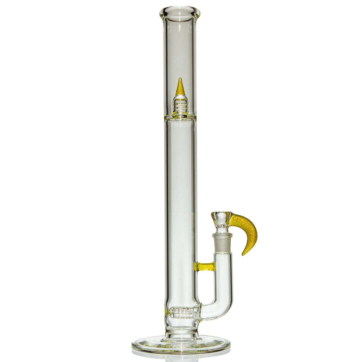 Hand-blown glass Lemon Drop Triple Inline Tube by Kenta Kito