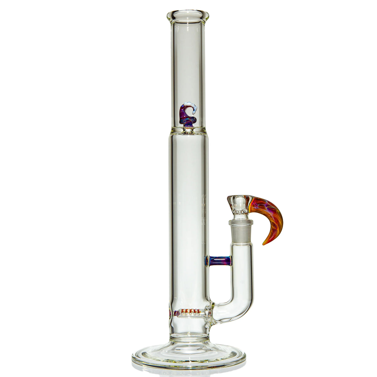 Hand-blown glass Amber Purple Up Grid Mini Twinline Tube by Kenta Kito x Algae
