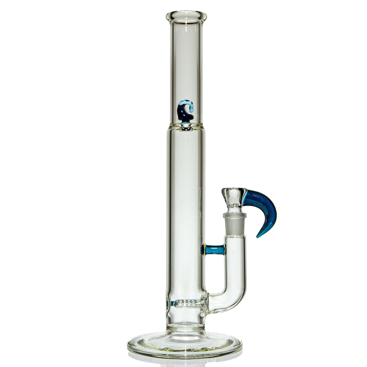 Hand-blown glass Blue Stardust Up Grid Mini Twinline Tube by Kenta Kito x Algae