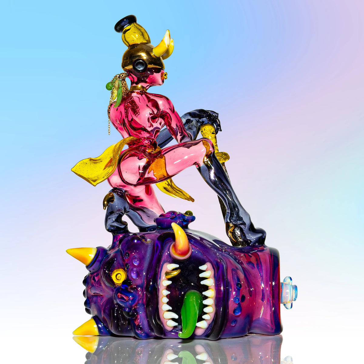 Hand-blown glass dab rig by Nathan Belmont x Sibelley