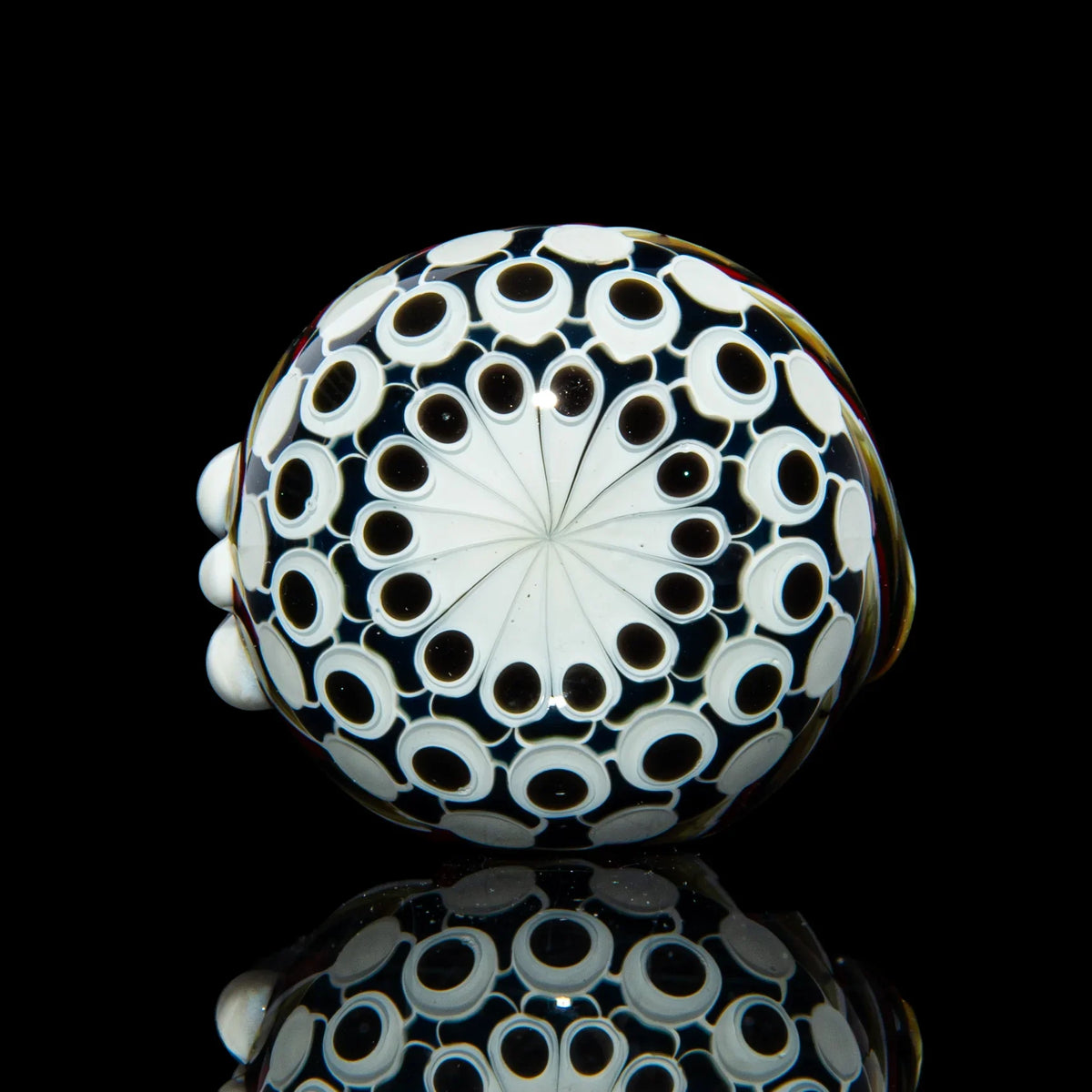 Olour Glass - Black & White Dotstack Heliocoil Spoon