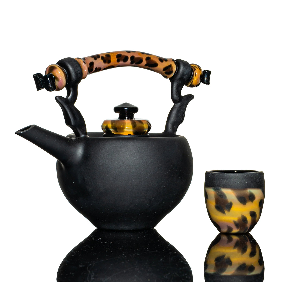 Hand-blown glass drinkware piece by Sakibomb x Jesse Whipkey