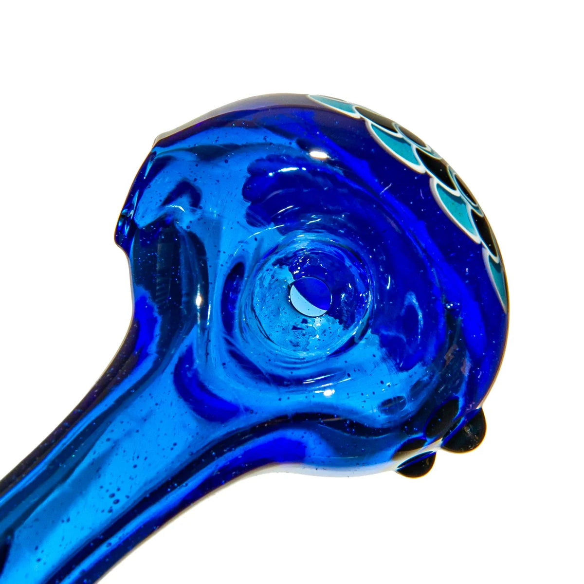 Olour Glass - Black & Light Blue Dotstack Cobalt Spoon