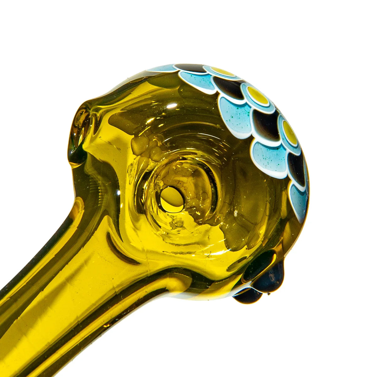 Olour Glass - Black, Light Blue & Gold Dotstack Gold Spoon