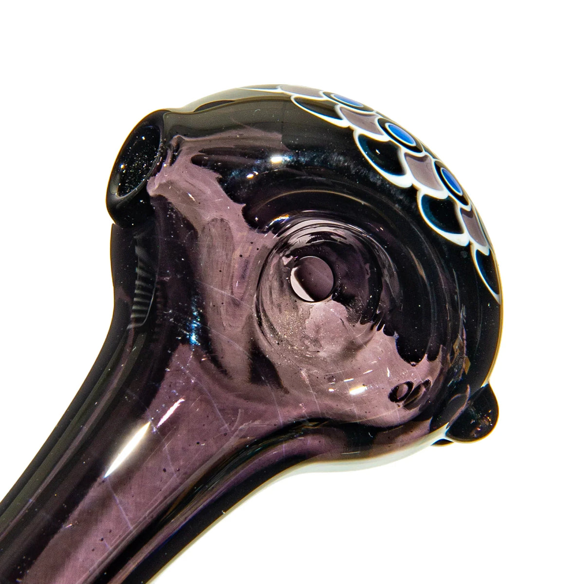 Olour Glass - Black, Purple & Blue Dotstack Dark Purple Spoon