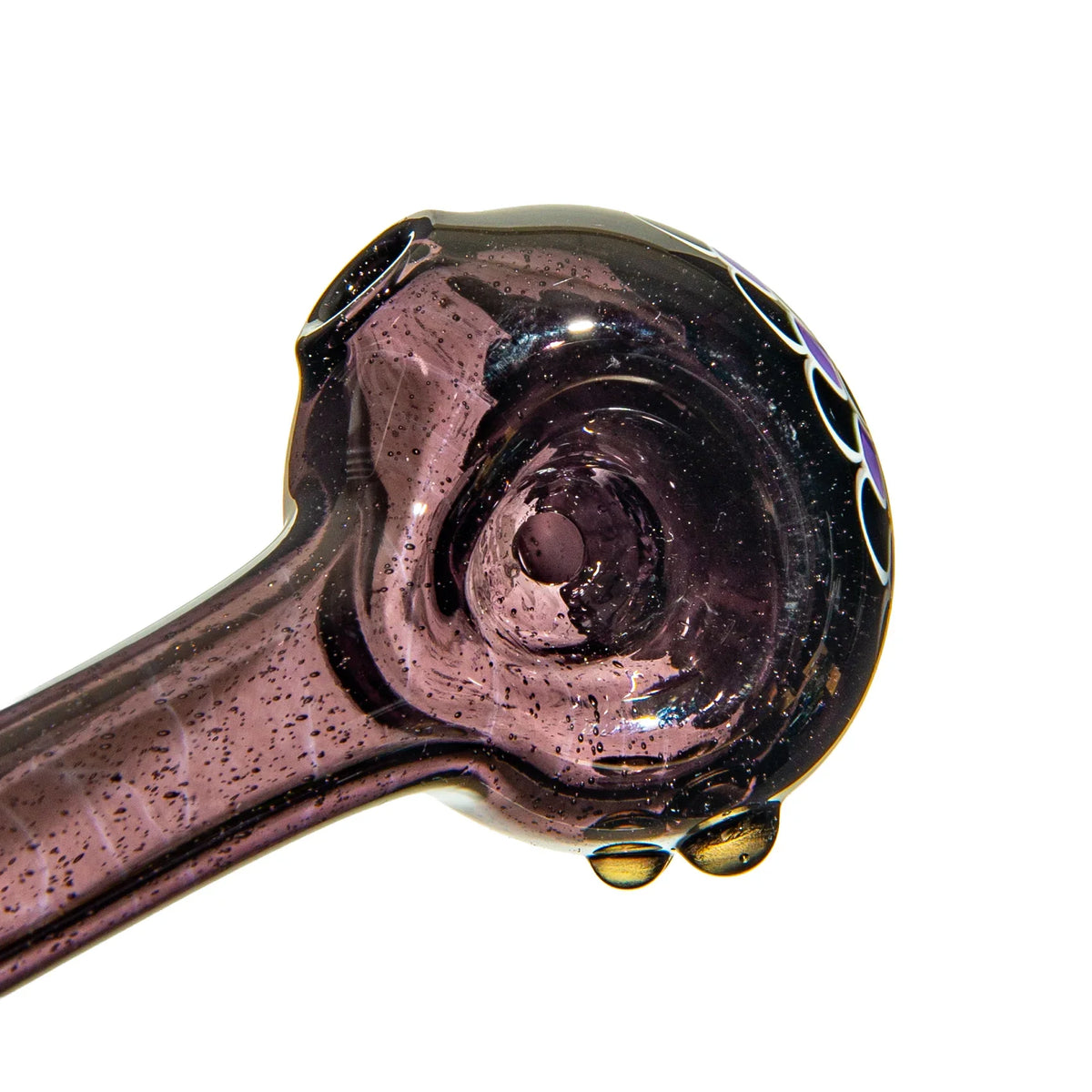 Olour Glass - Black, Purple & Yellow Dotstack Dark Purple Spoon