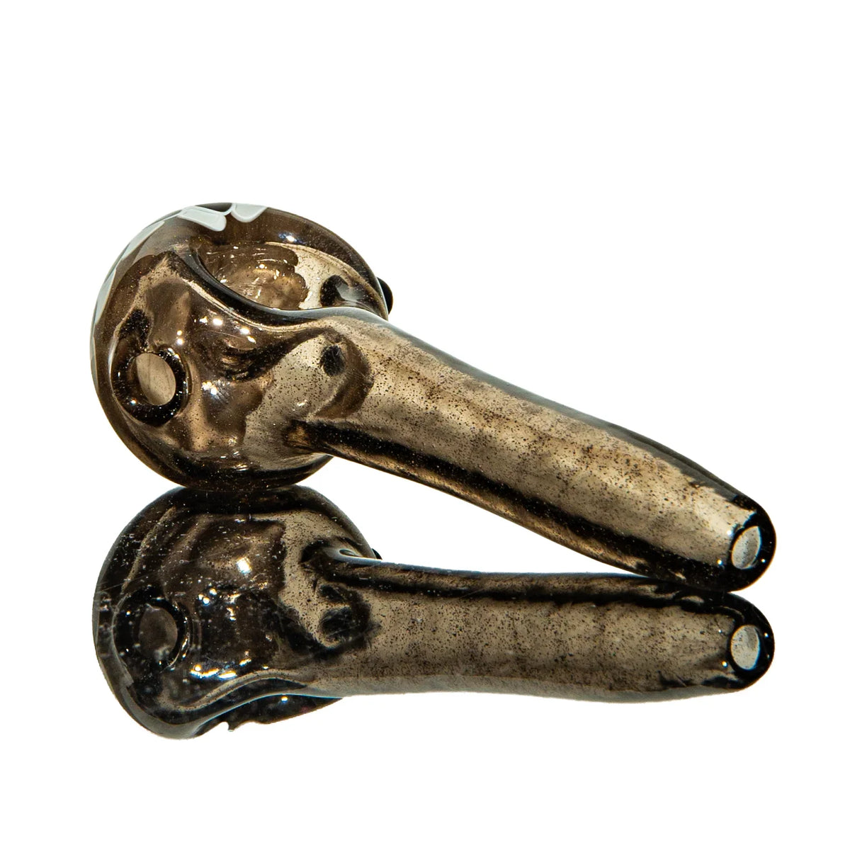 Olour Glass - Black & White Dotstack Black Spoon