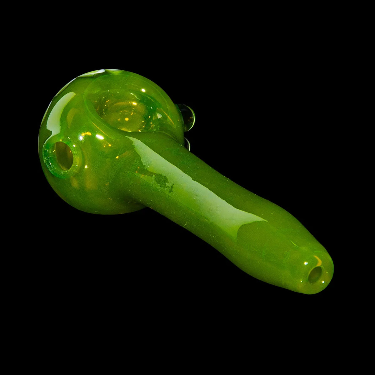 Olour Glass - Lime & Light Blue Dotstack Green Spoon