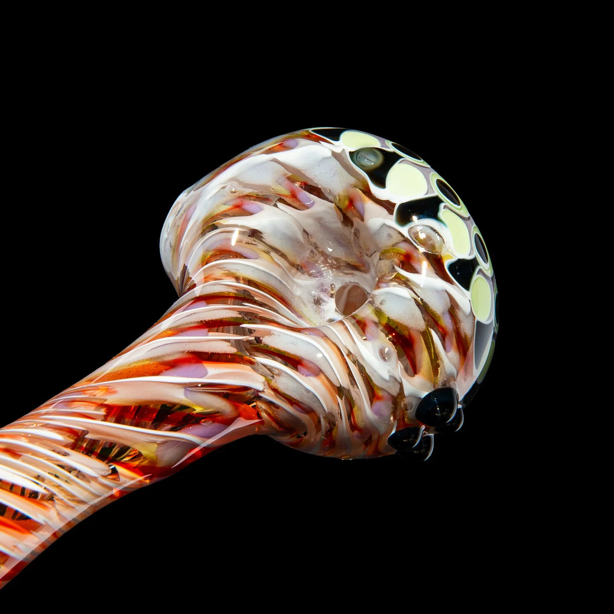 Olour Glass - Lime, Purple & Black Dotstack Heliocoil Spoon