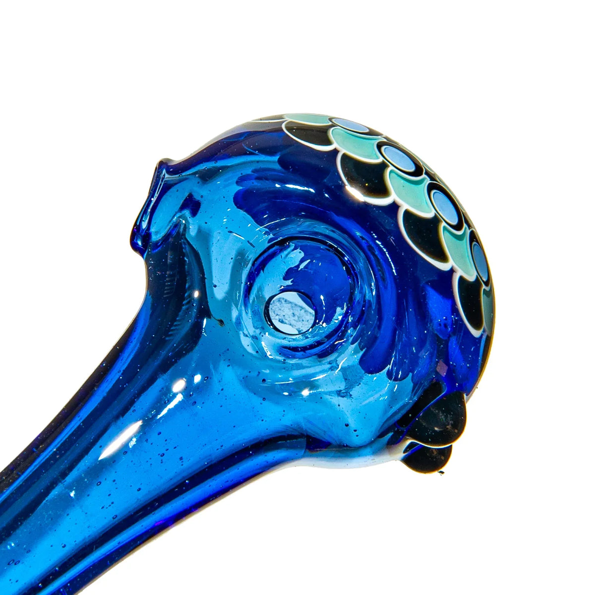 Olour Glass - Mint, Black & Light Blue Dotstack Colbat Spoon