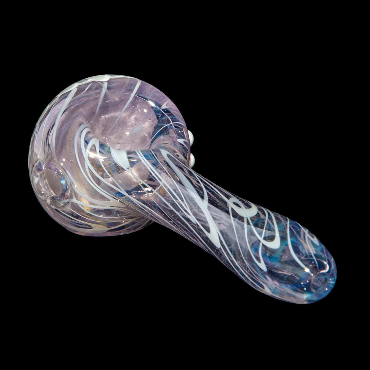 Olour Glass - Orange & Tan Dotstack Purple Scribble Spoon
