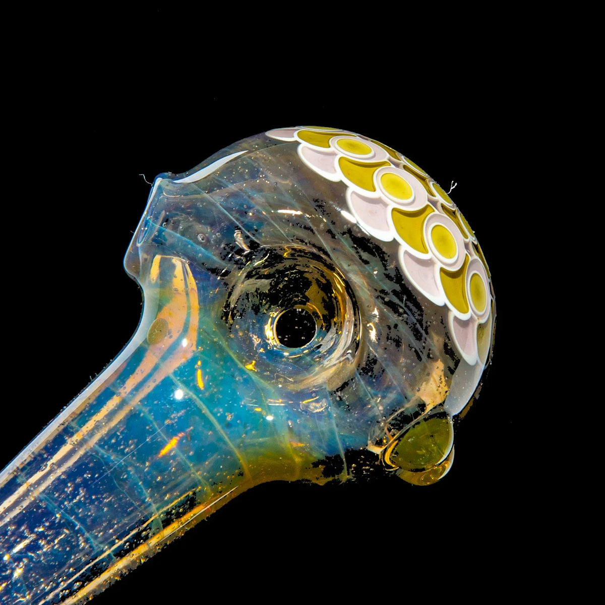 Olour Glass - Pink & Gold Dotstack Purple Gradient Spoon