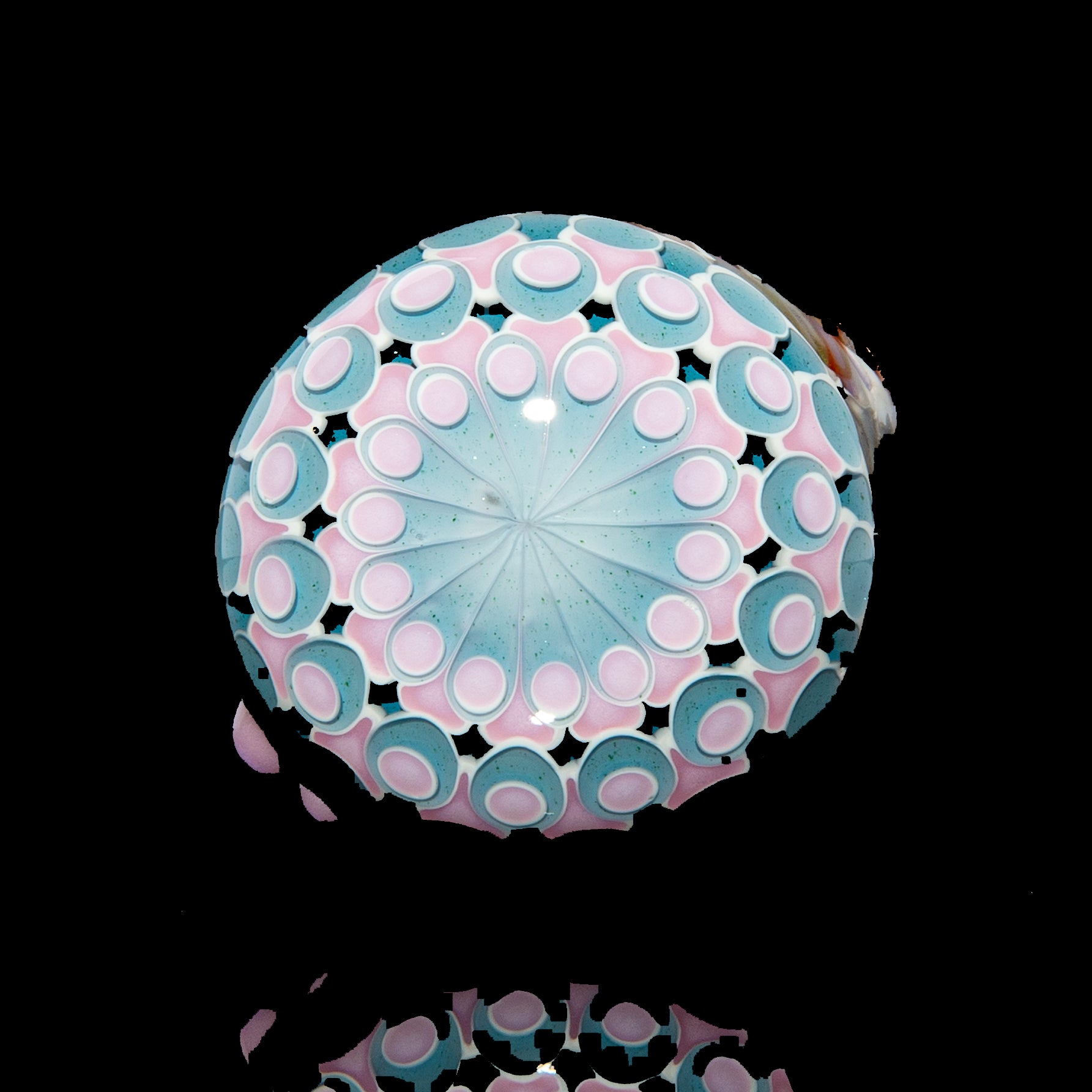 Olour Glass - Pink & Light Blue Dotstack Heliocoil Spoon