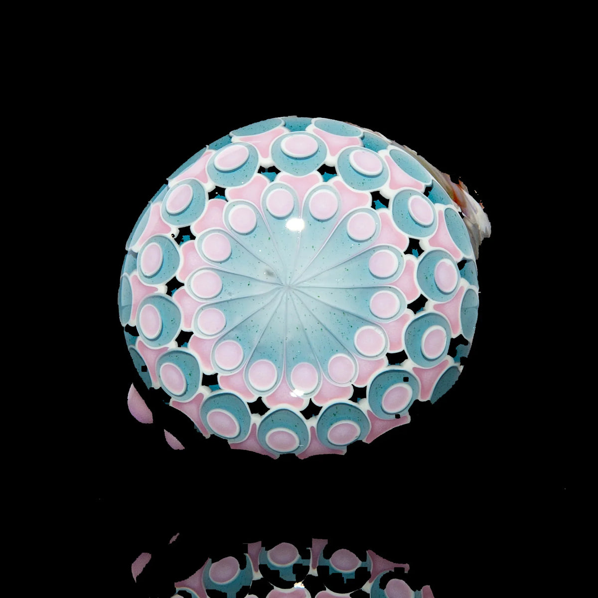 Olour Glass - Pink & Light Blue Dotstack Heliocoil Spoon