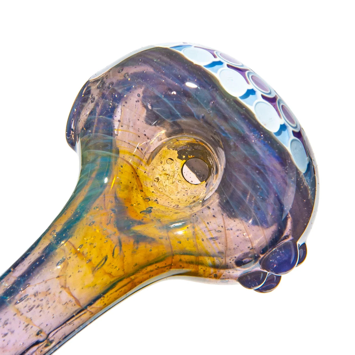 Olour Glass - Pink, Purple & Light Blue Dotstack Purple Gradient Spoon