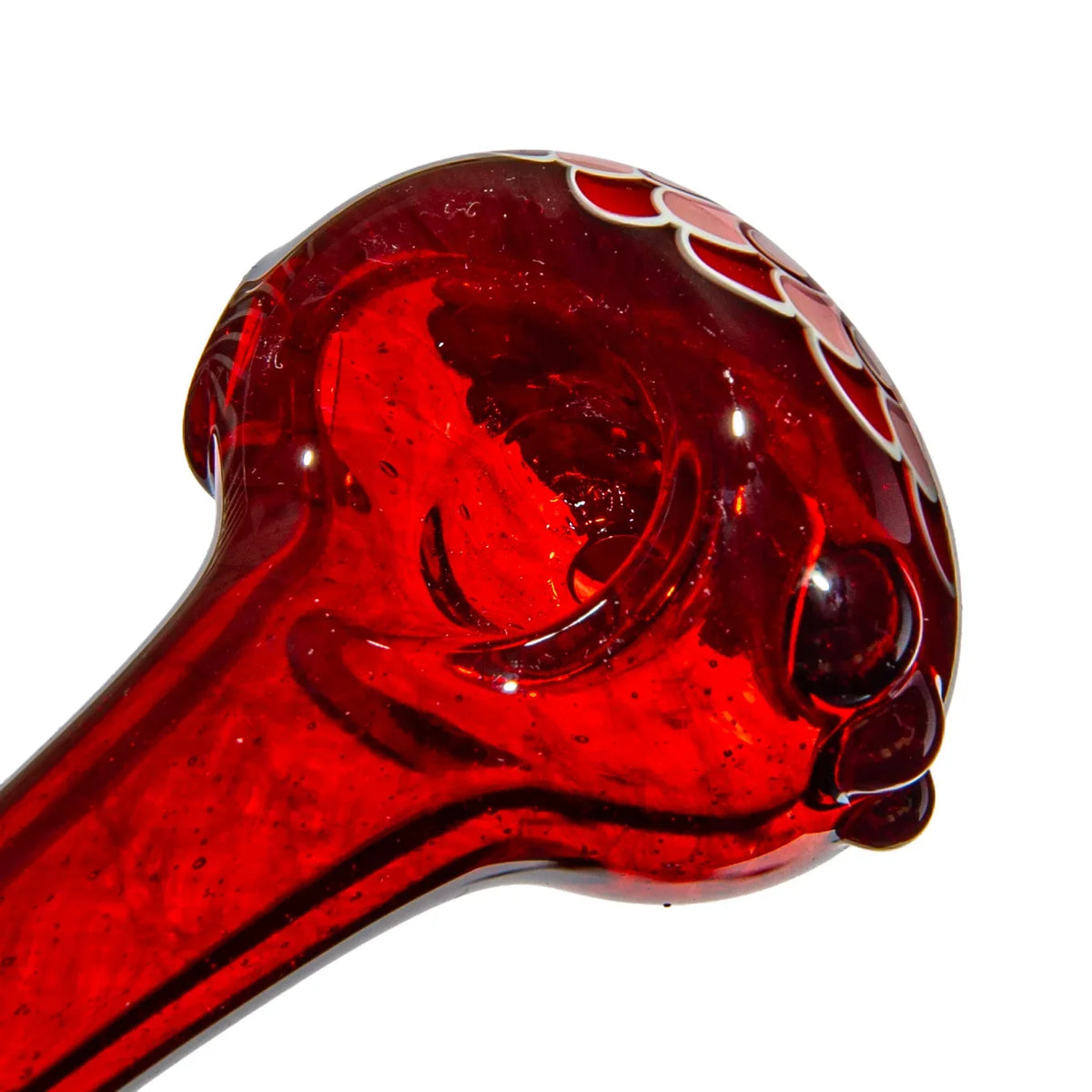 Olour Glass - Red & Pink Dotstack Red Spoon