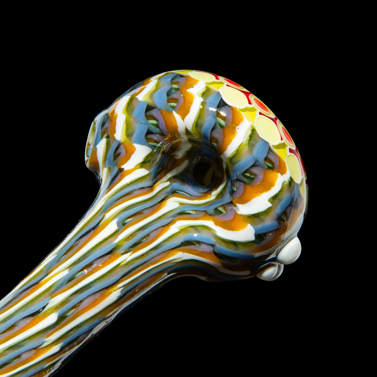 Olour Glass - Yellow, Red Dotstack Heliocoil Spoon