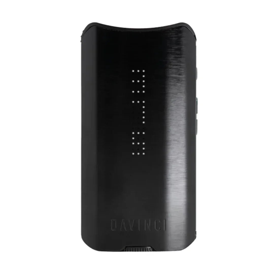 Black DaVinci portable vaporizer with LED display and sleek metal finish