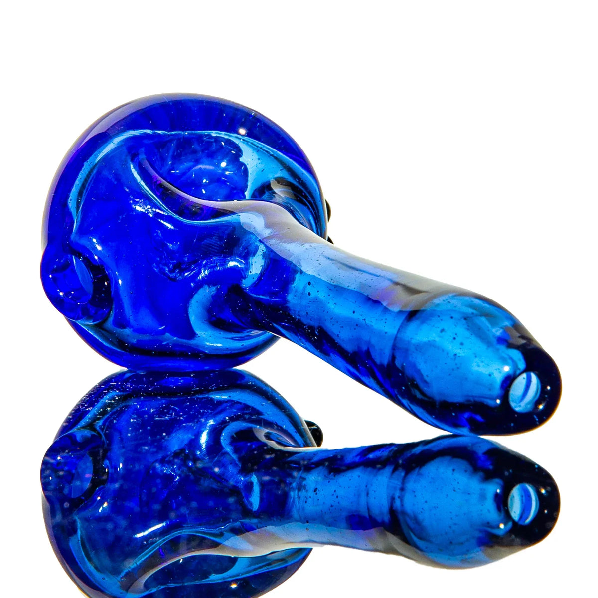 Olour Glass - Black & Light Blue Dotstack Cobalt Spoon