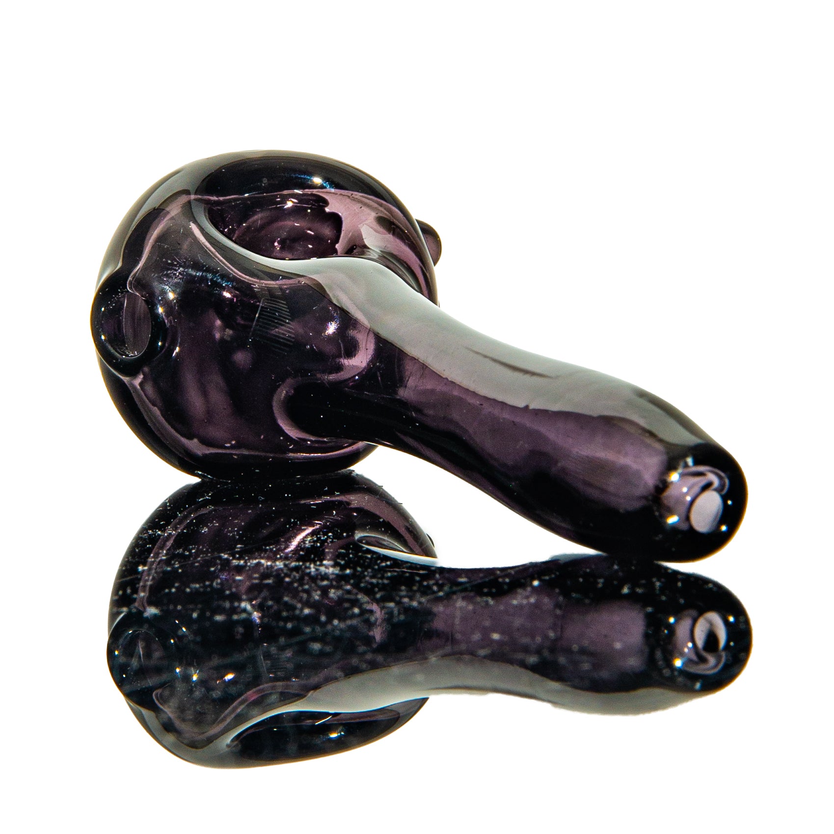 Olour Glass - Black, Purple & Blue Dotstack Dark Purple Spoon