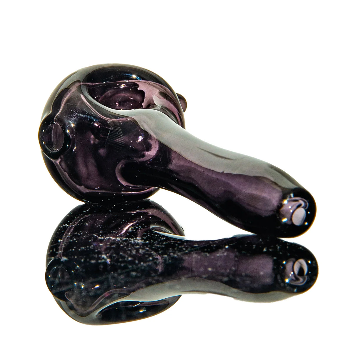 Olour Glass - Black, Purple & Blue Dotstack Dark Purple Spoon
