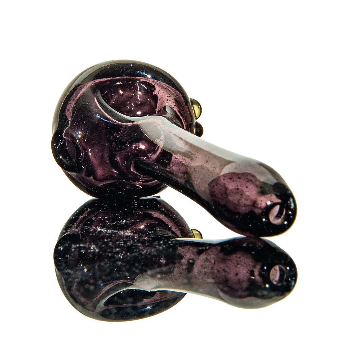 Olour Glass - Black, Purple & Yellow Dotstack Dark Purple Spoon