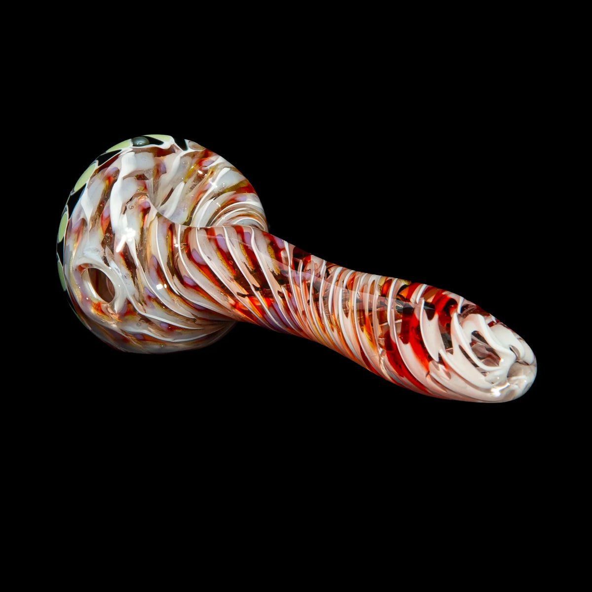 Olour Glass - Lime, Purple & Black Dotstack Heliocoil Spoon