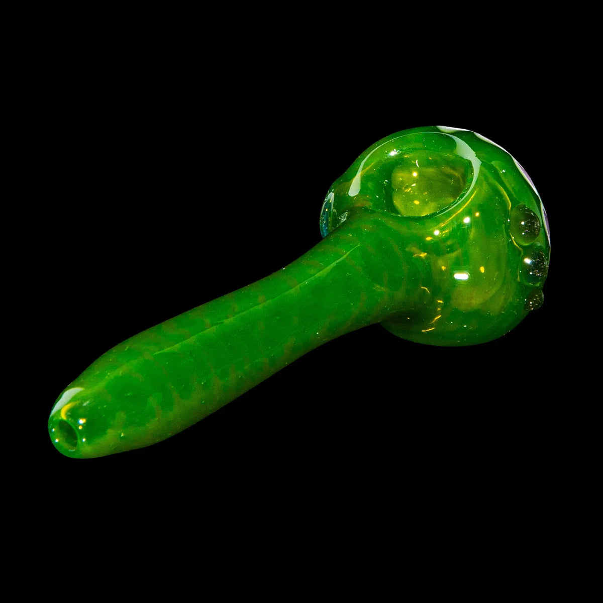 Olour Glass - Mint & Pink Dotstack Green Spoon