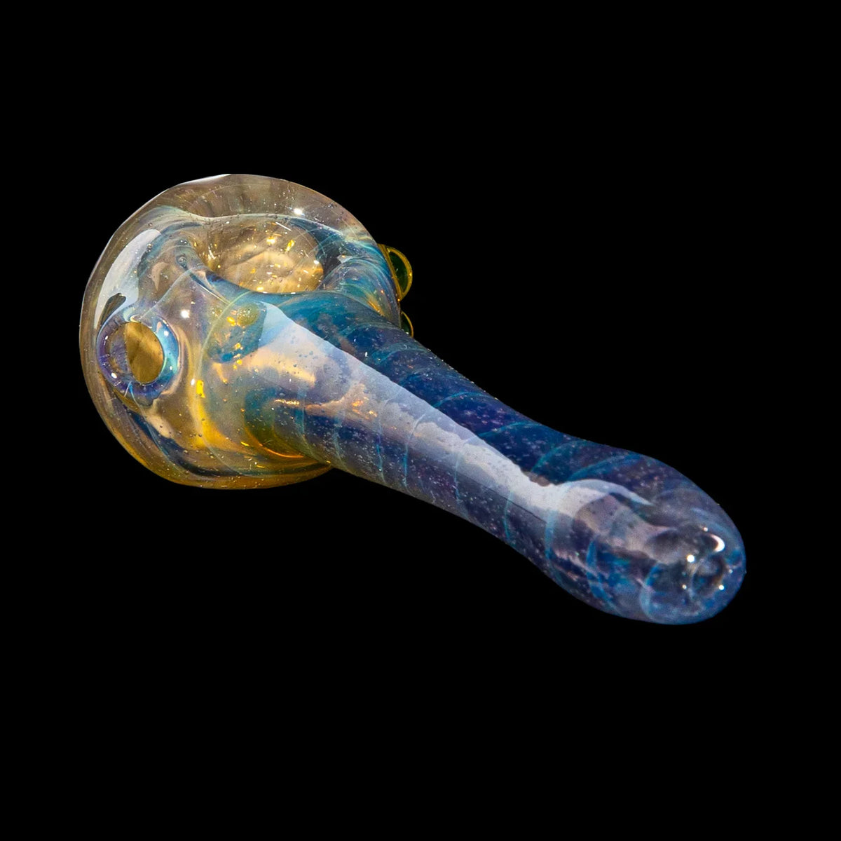 Olour Glass - Pink & Gold Dotstack Purple Gradient Spoon
