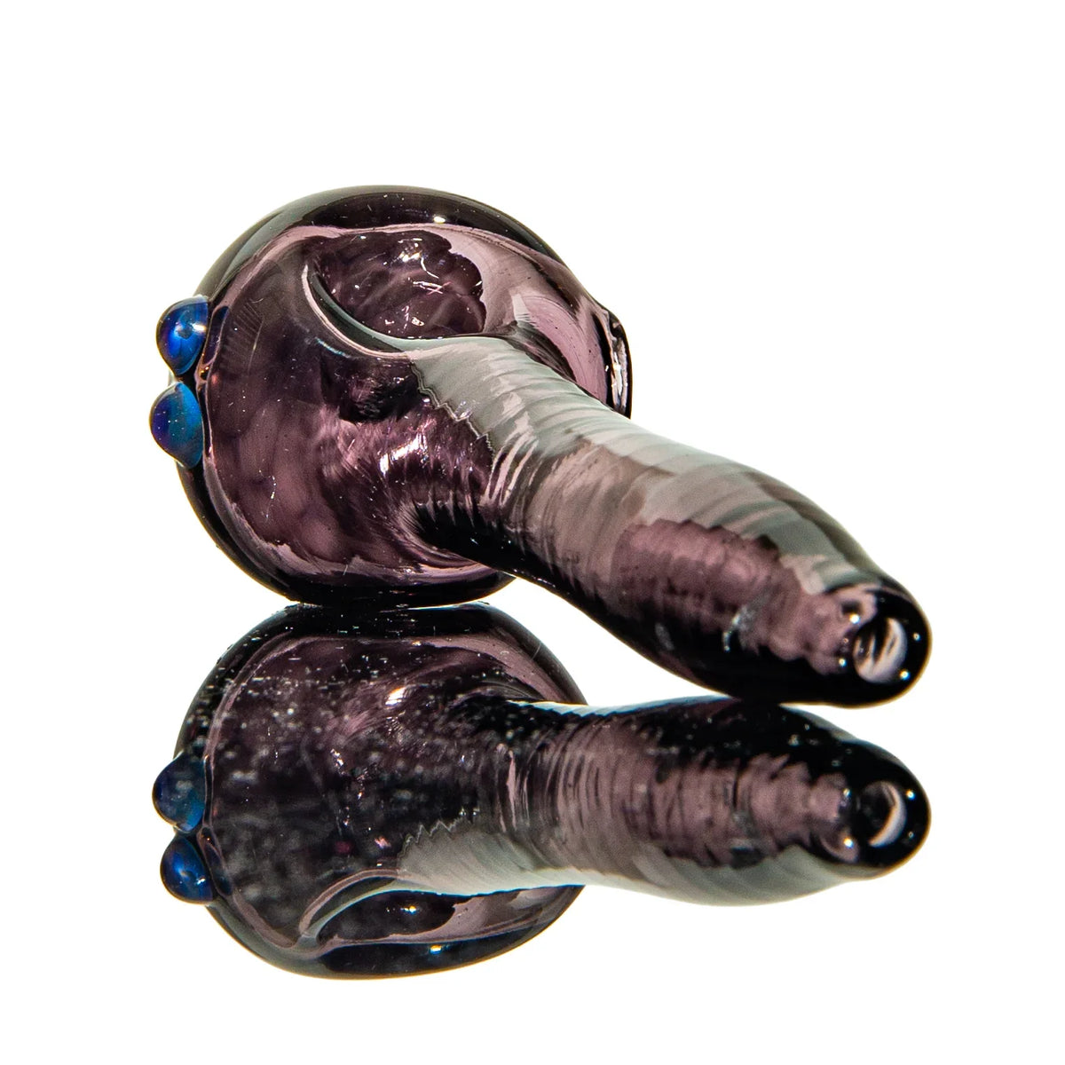 Olour Glass - Pink, Purple & Blue Dotstack Dark Purple Spoon