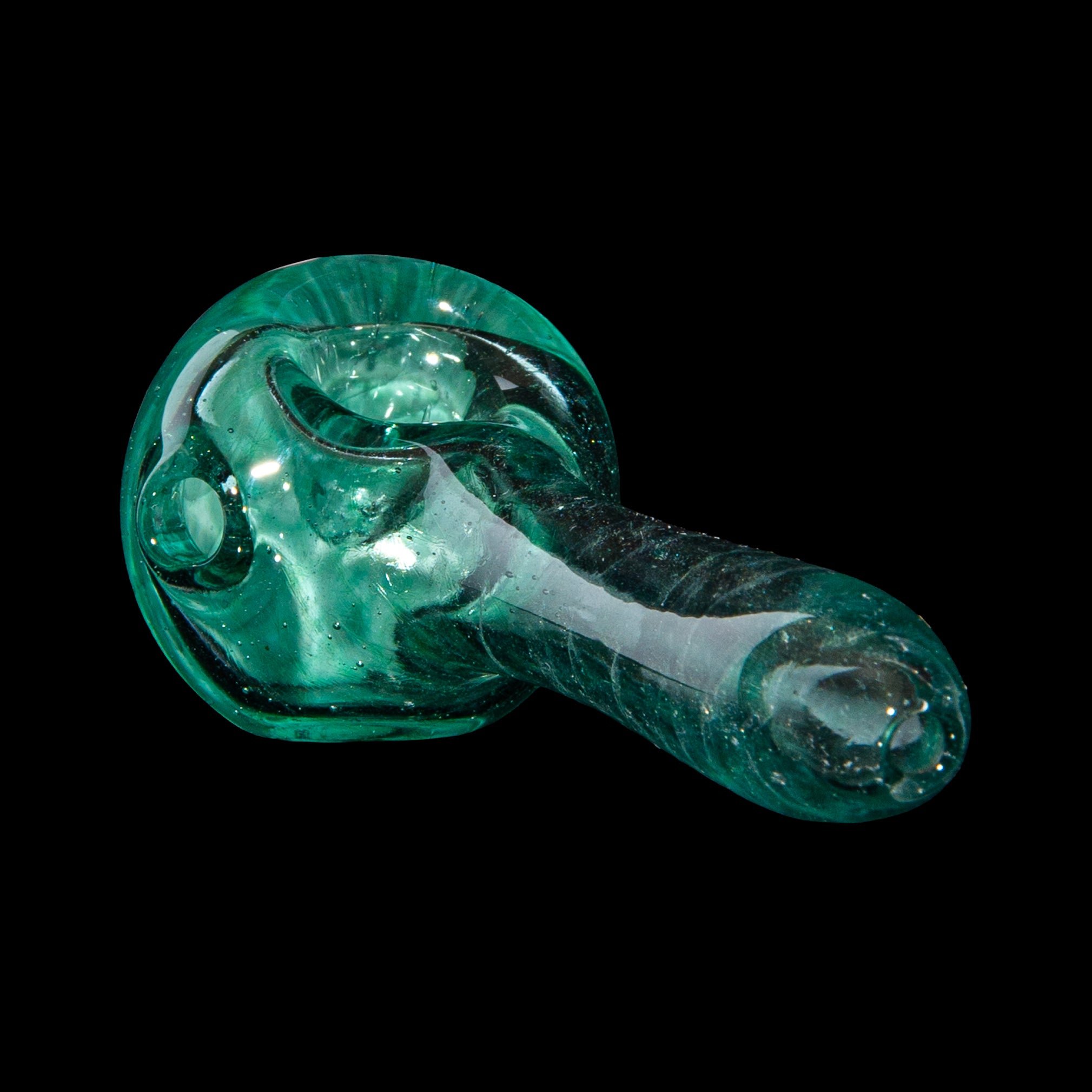Olour Glass - Red, White & Black Dotstack Teal Spoon
