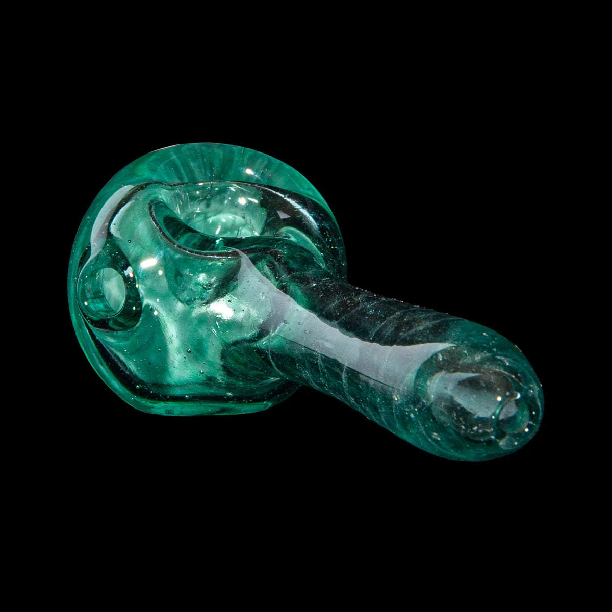 Olour Glass - Red, White & Black Dotstack Teal Spoon