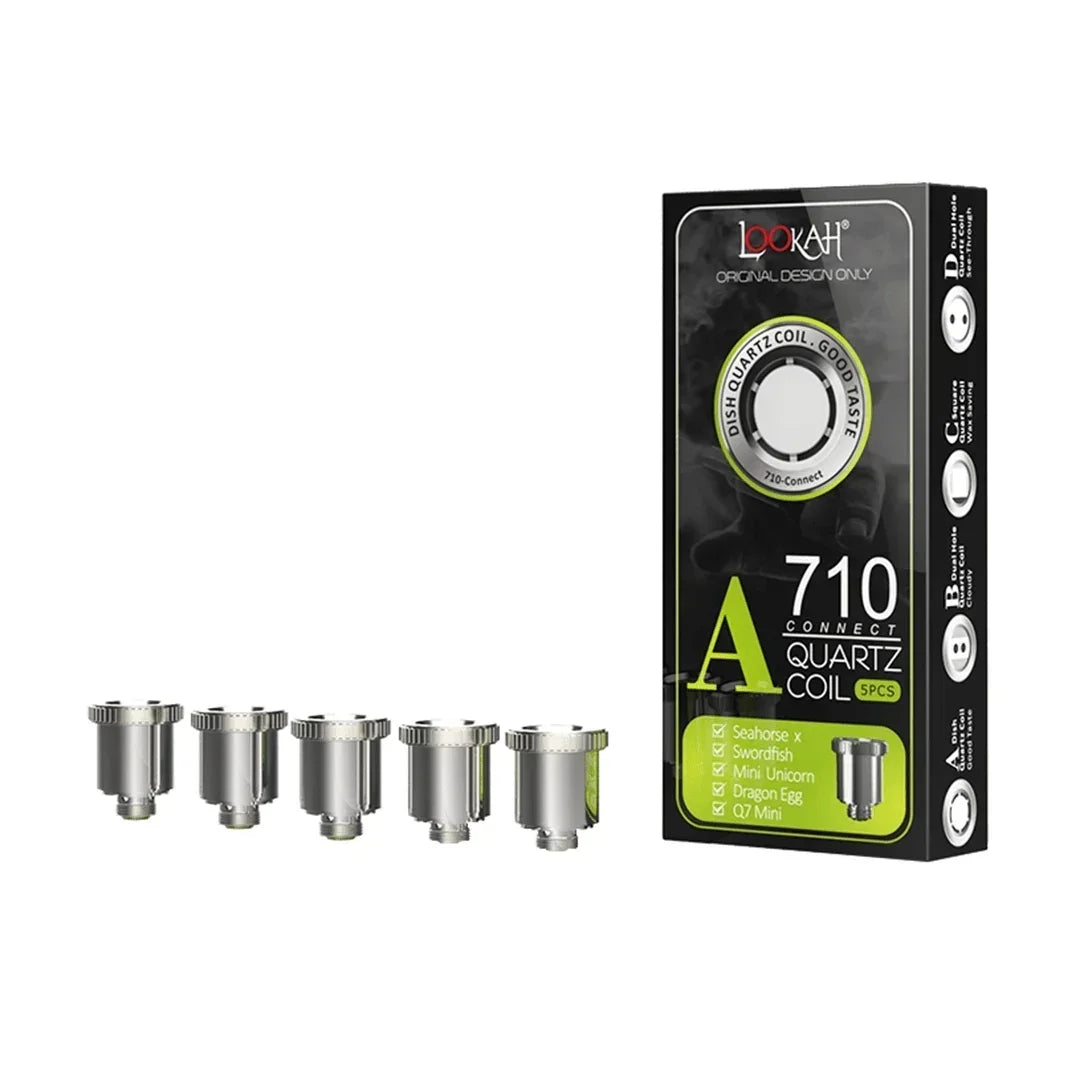 Lookah 710 quartz coil 5-pack with metal replacement coils for vaporizers