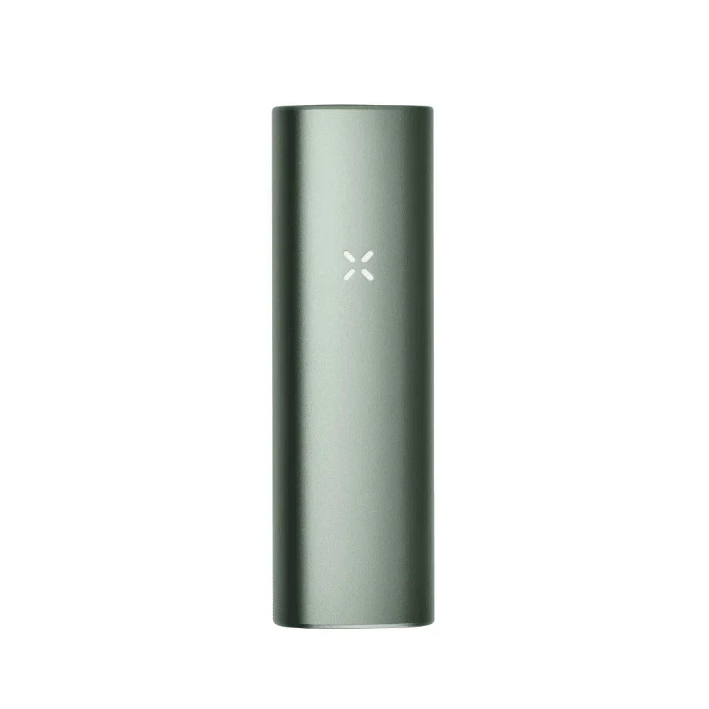 Sleek metallic portable vaporizer with LED indicator on white background