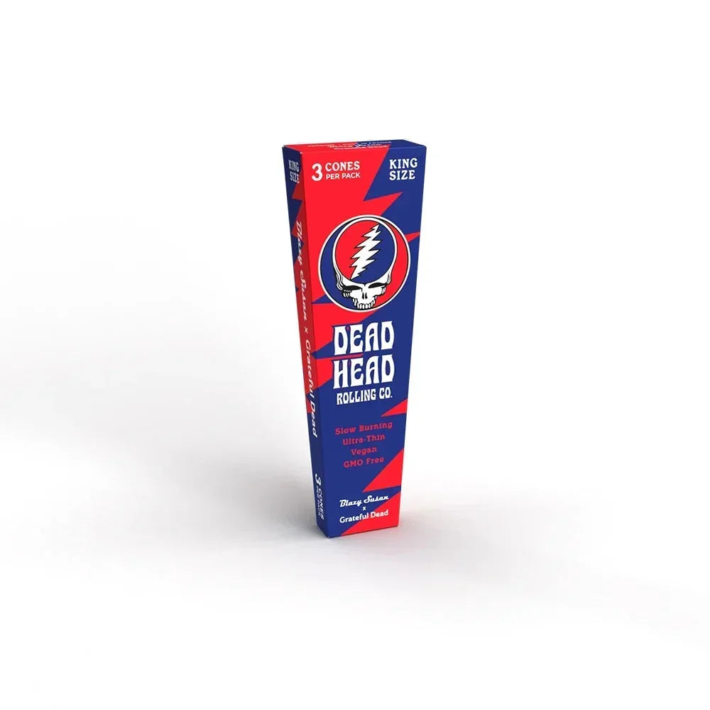 Dead Head Rolling Co. king size rolling cones pack with blue and red lightning bolt design