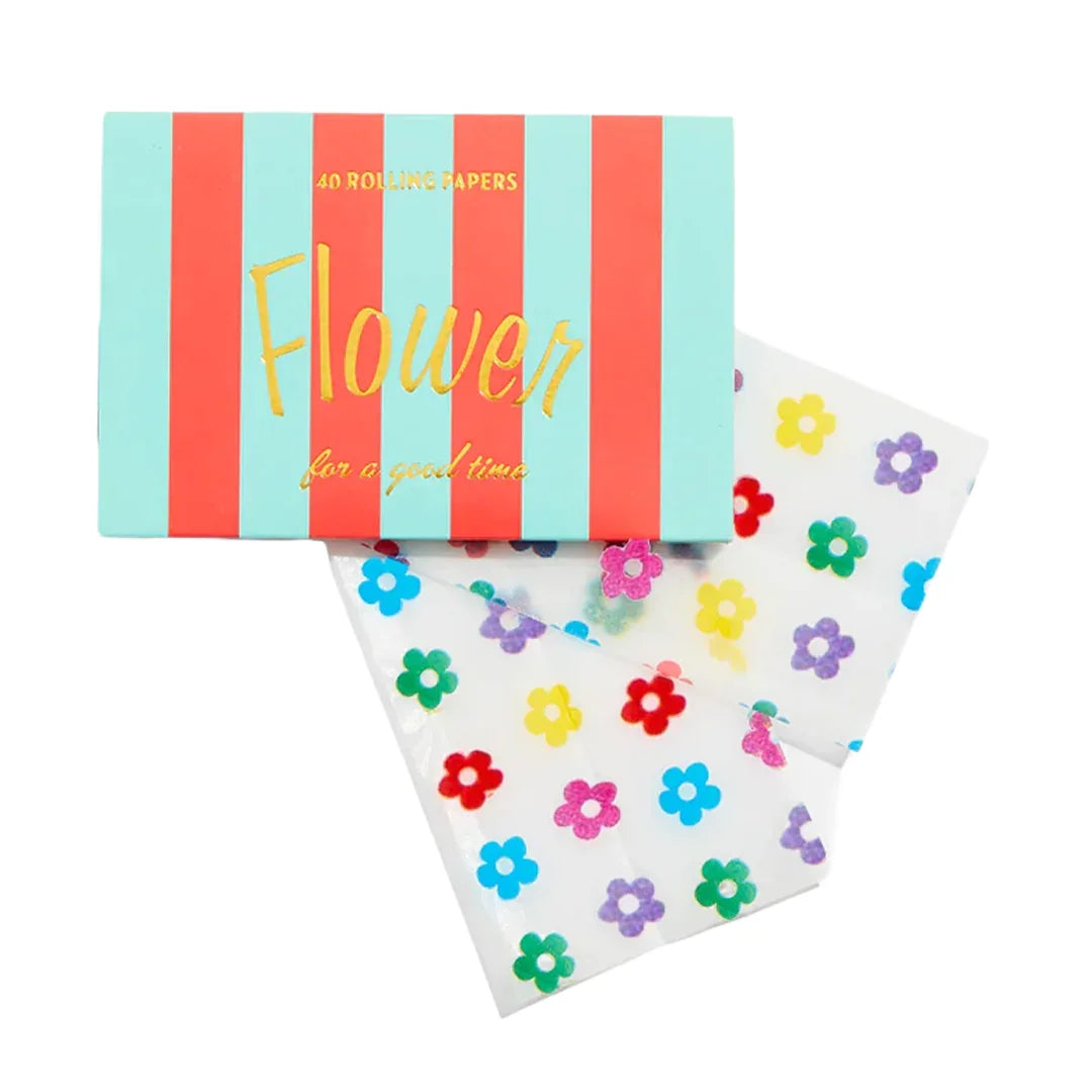 Rainbow rolling papers and tips by Edie Parker