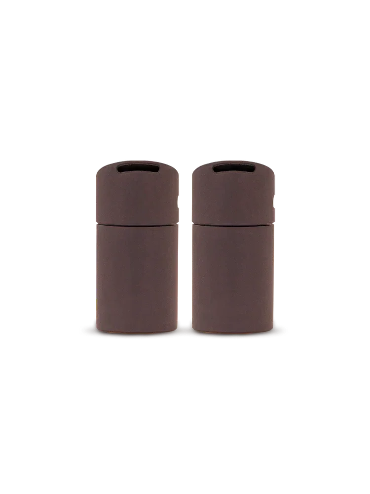 Set of two brown airtight stash containers with child-resistant lids