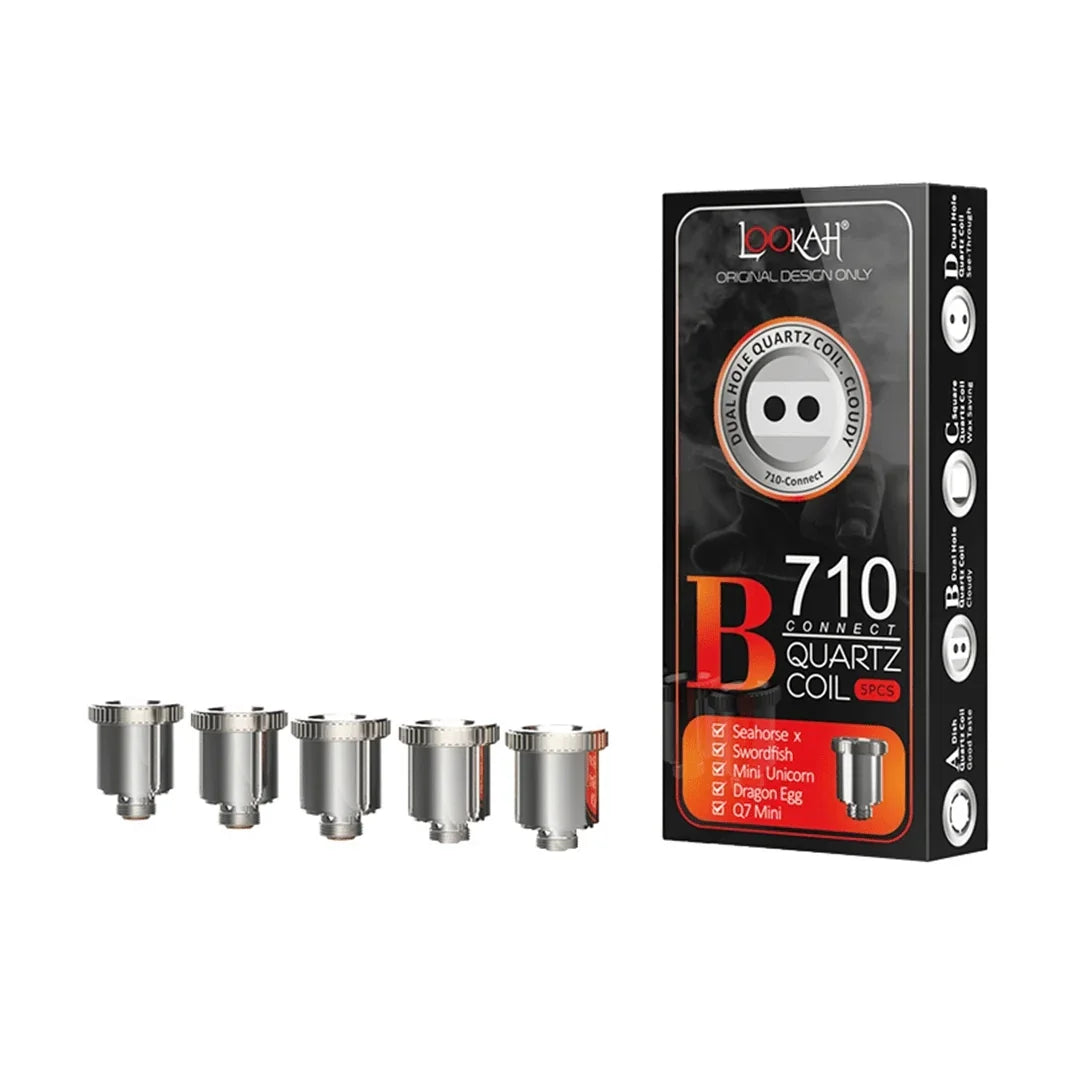Lookah - 710 B Cloudy Dual Hole Quartz Coils 5 Pack – Stoked