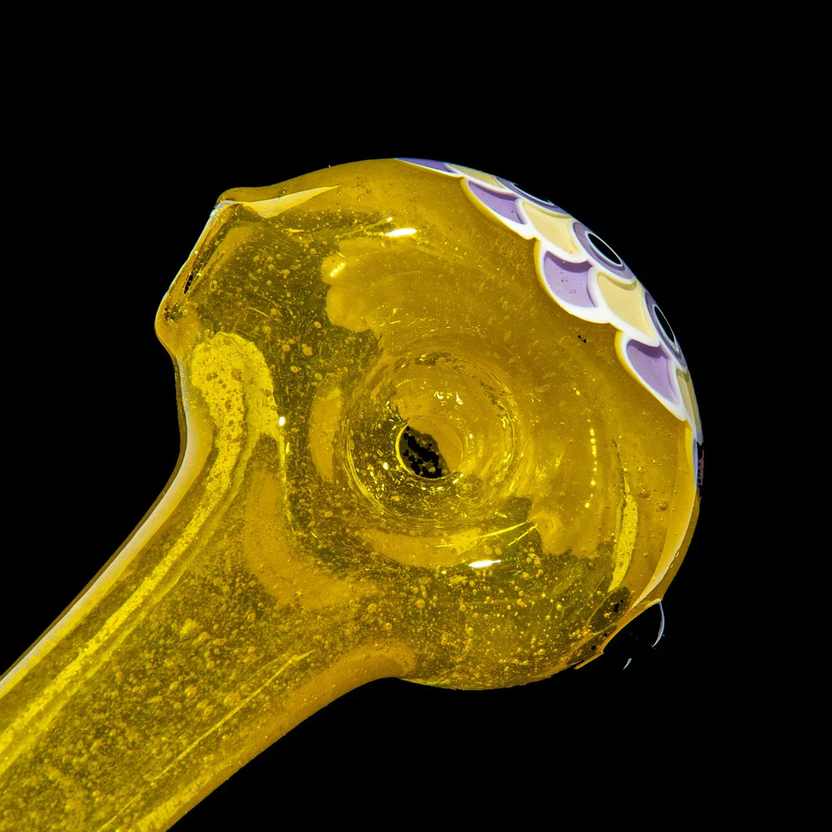 Olour Glass - Yellow, Violet & Black Dotstack Lemon Drop Spoon