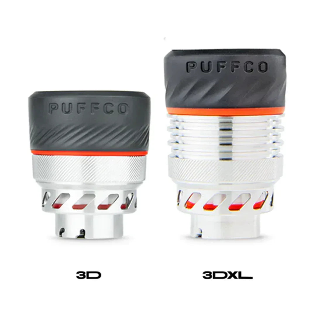 Puffco 3D and 3DXL vaporizer atomizer chambers with black and silver finish