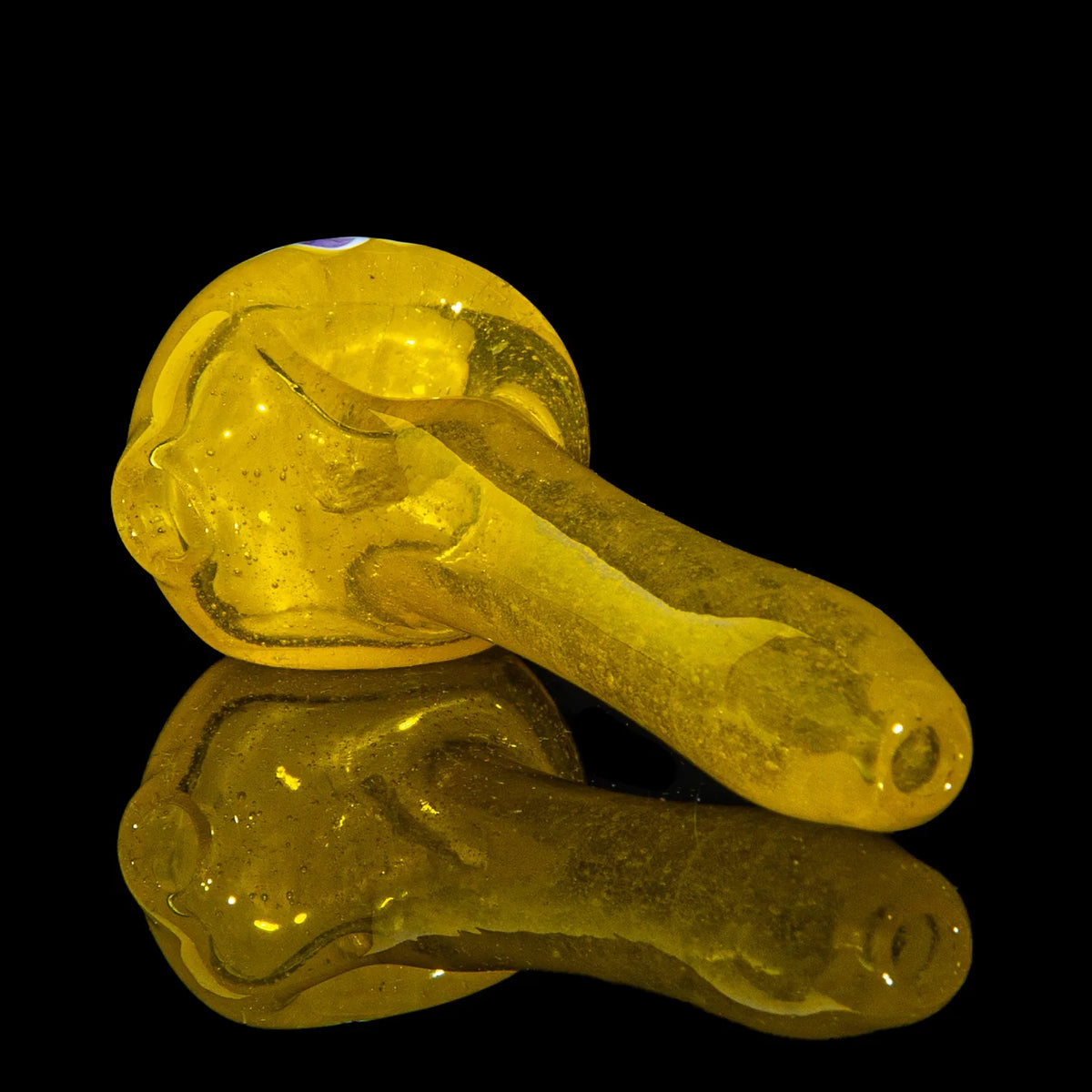 Olour Glass - Yellow, Violet & Black Dotstack Lemon Drop Spoon