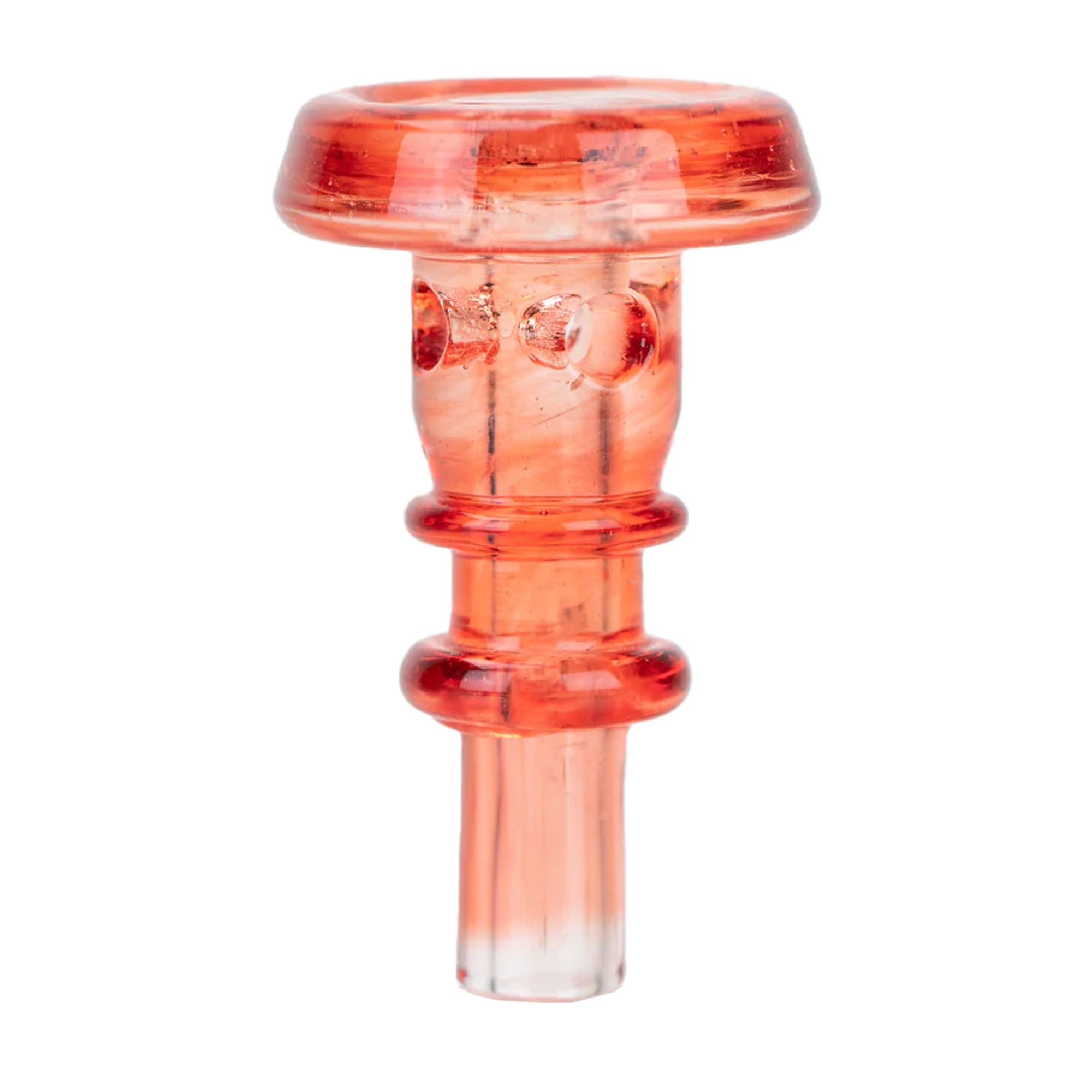 Red glass bowl slide with round rim for water pipe or bong accessory