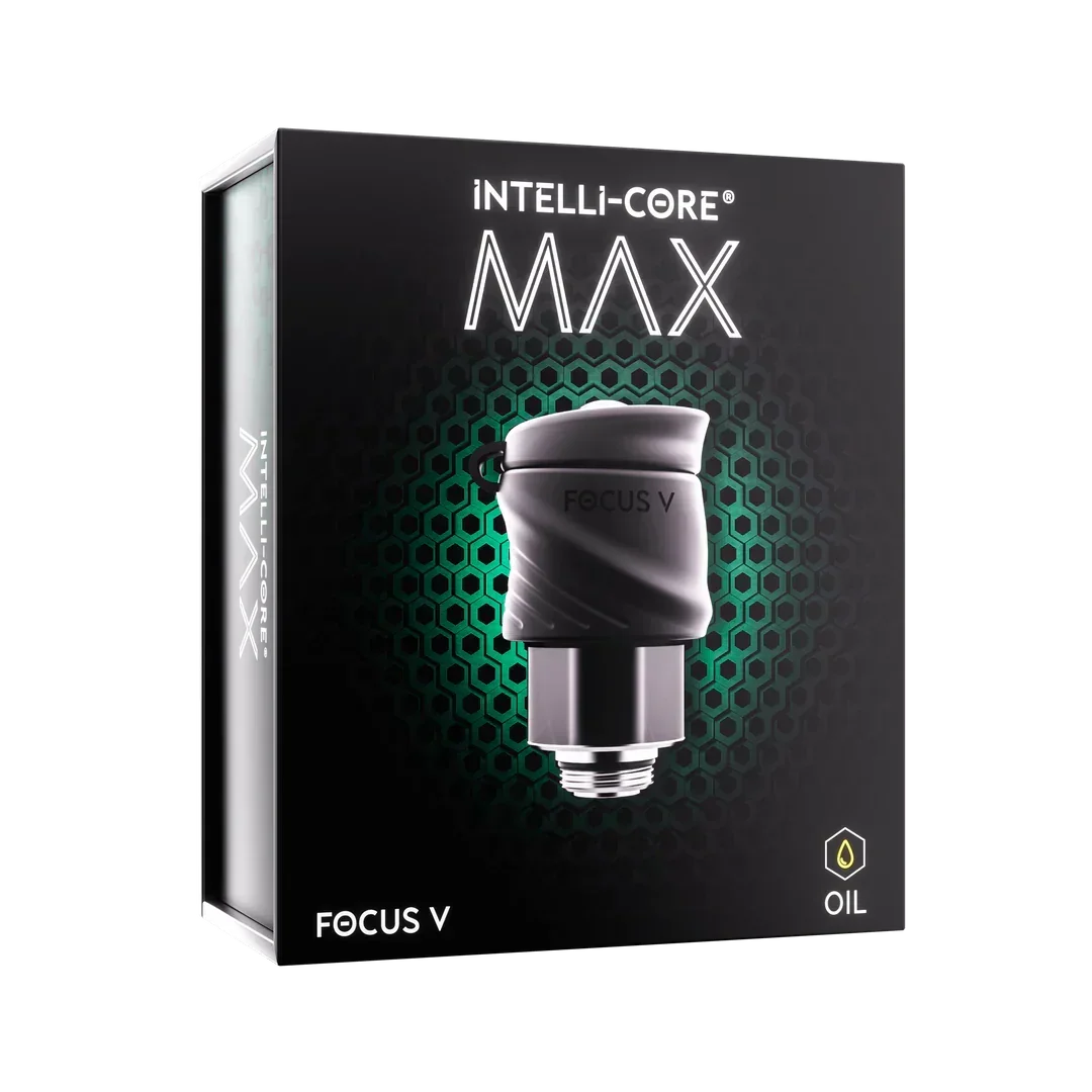 Focus V Intelli-Core Max oil vaporizer coil in retail packaging with hexagon design