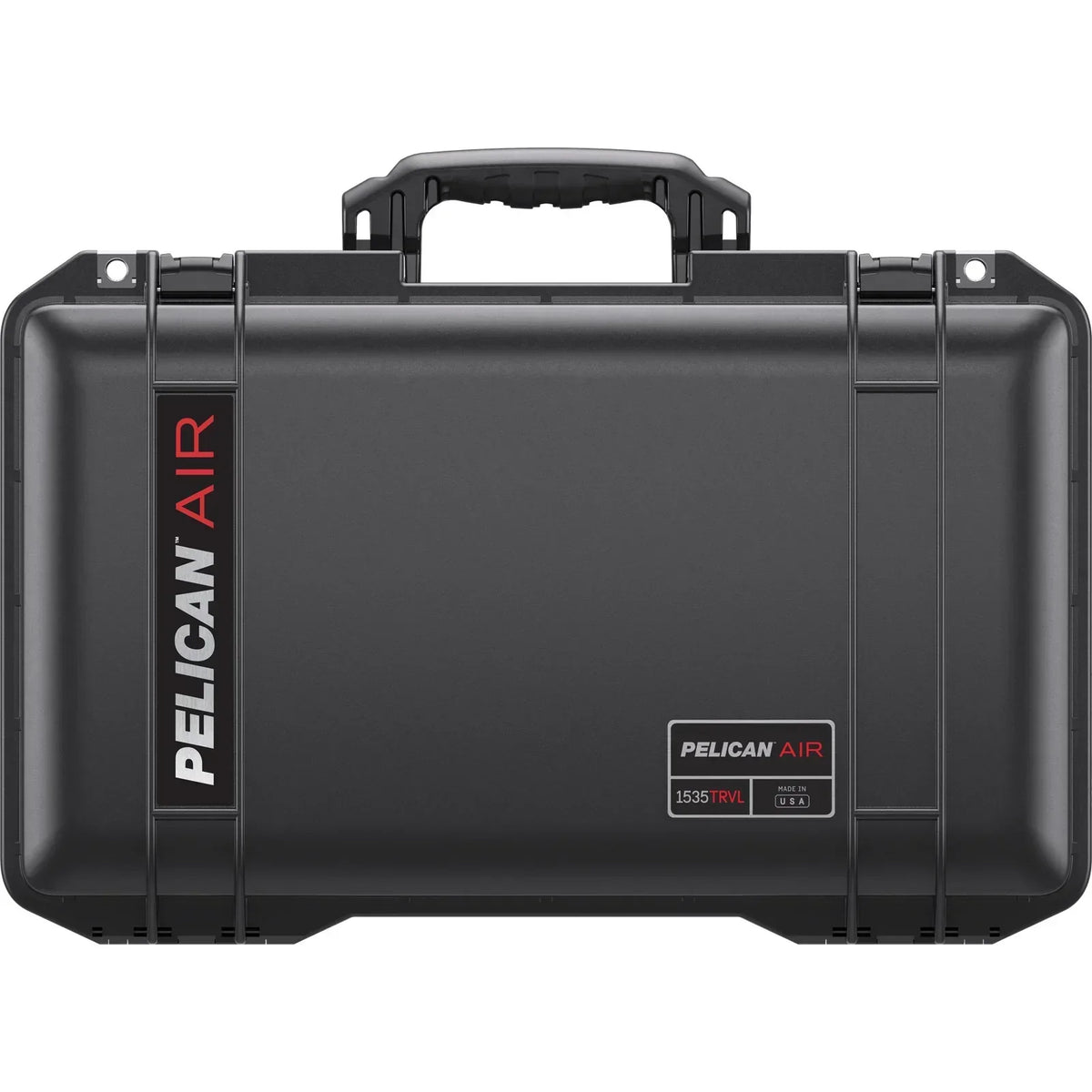 Pelican Air 1535TRVL black protective travel case with handle, secure latches, and branding