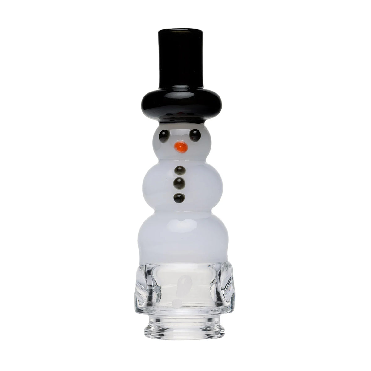 Glass snowman-shaped bowl attachment for water pipe or vaporizer accessory