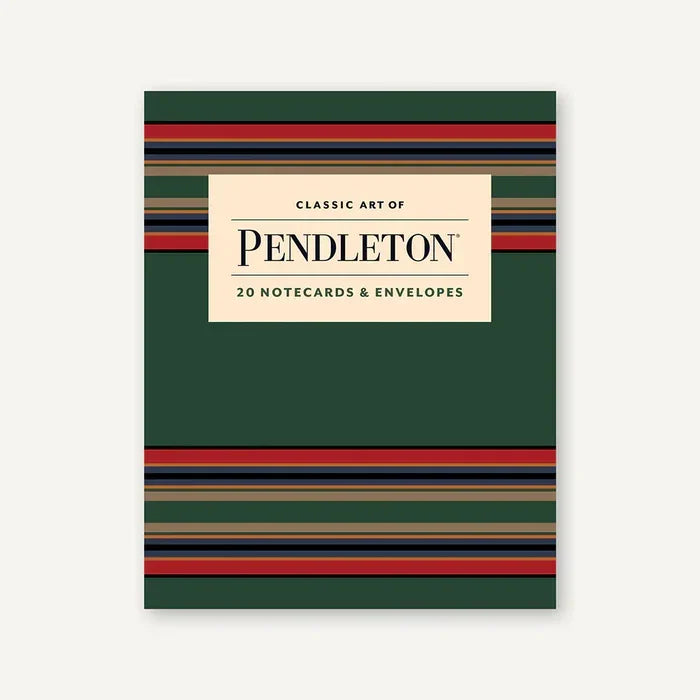 Pendleton notecards and envelopes boxed set with green and striped pattern cover