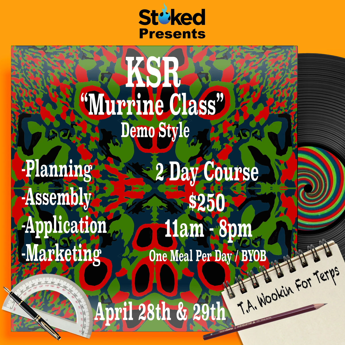 Class signup graphic for KSR Glass Murrine Class